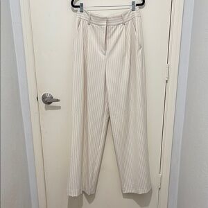 Cream Pinstripe Trousers